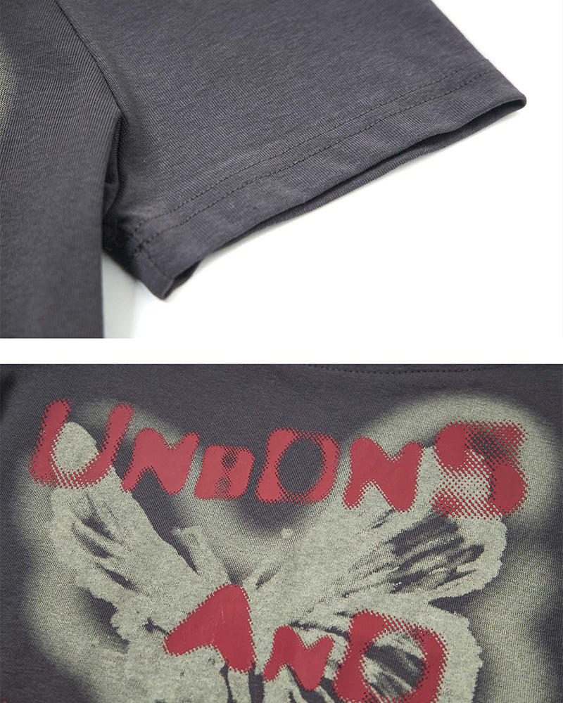 Distressed Slim-Fit Short-Sleeve Top