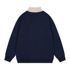 Retro fake two-piece tie sweatshirt