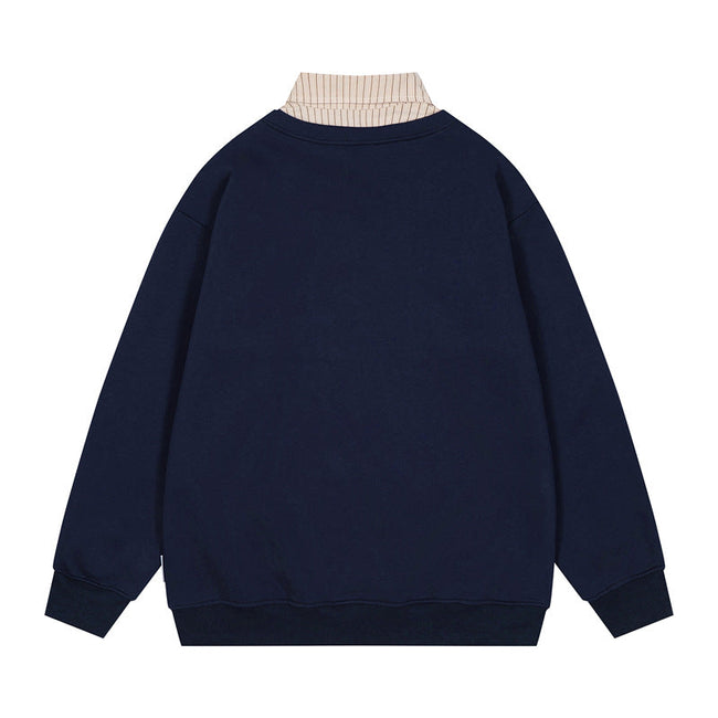 Retro fake two-piece tie sweatshirt Main Image