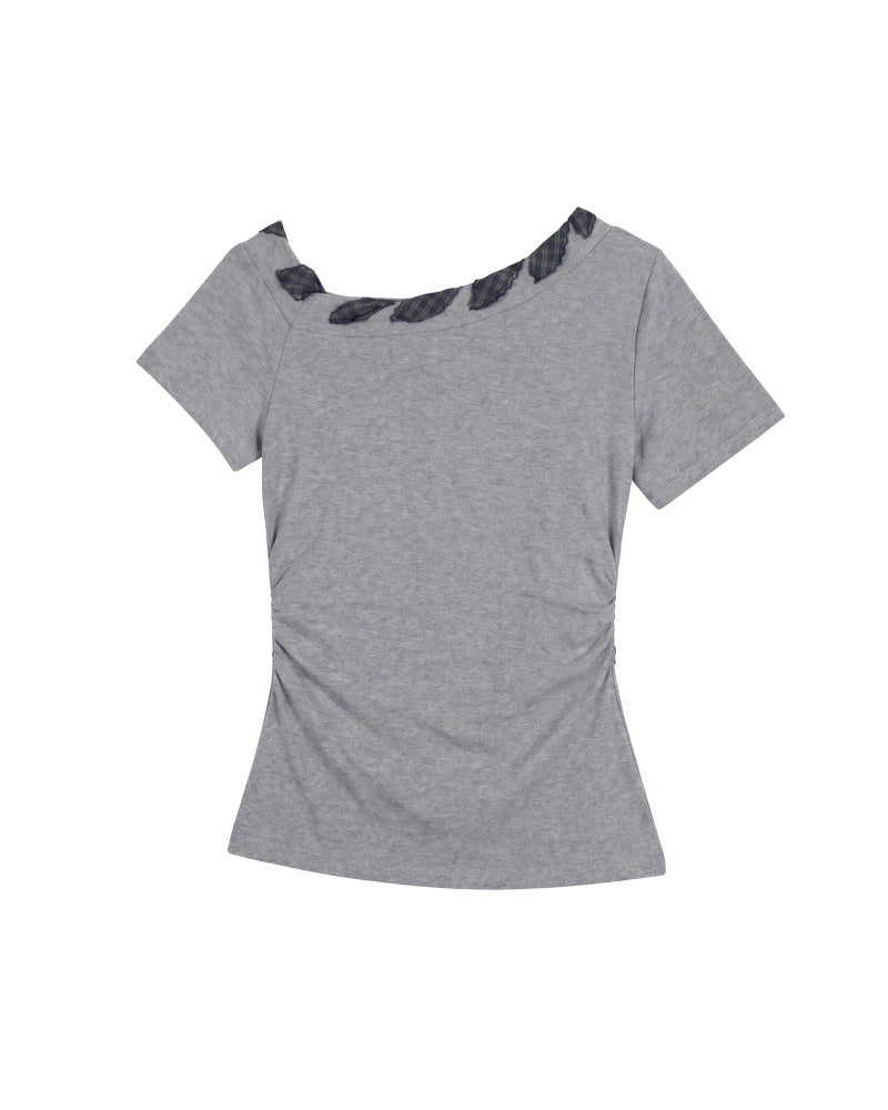 Women's Slim Fit Short-Sleeve T-Shirt with Bow Tie