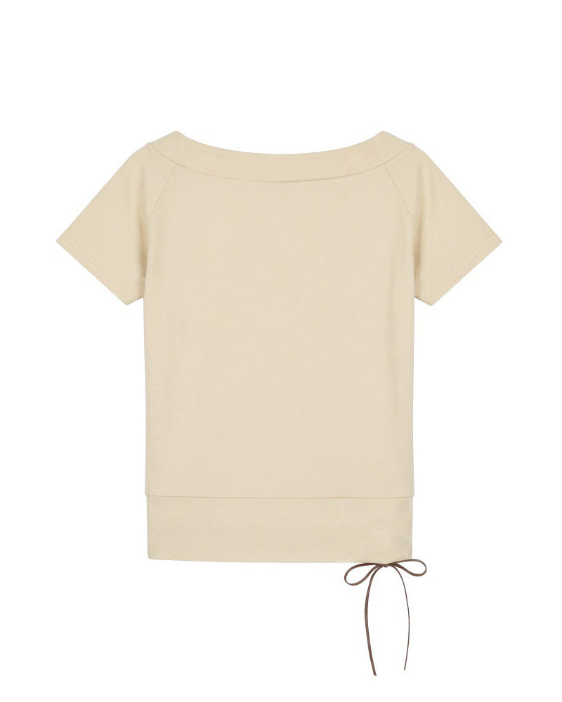 One-shoulder fitted short-sleeved top (women's)