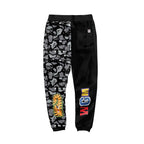 BAPE Black Starry Camo Split Shark Face Graphic Jogger Pants Unisex Streetwear Sweatpants