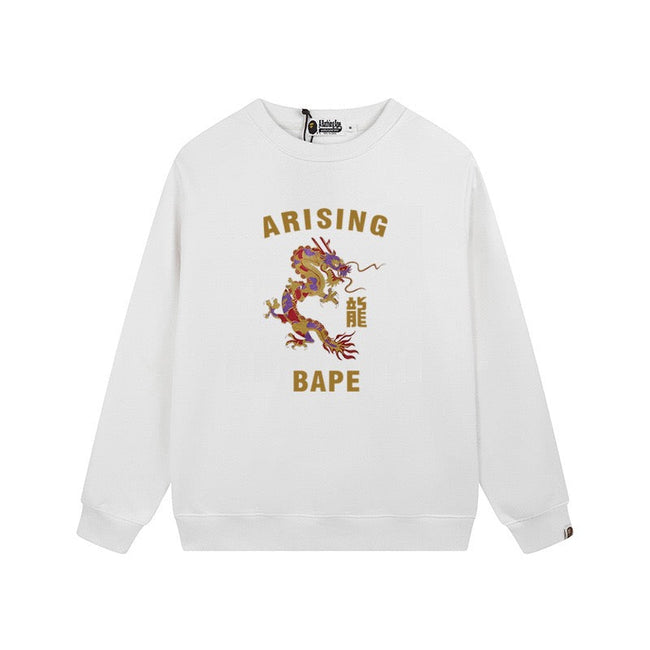 BAPE Rising Dragon Graphic Crewneck Sweatshirt White Hover Image
