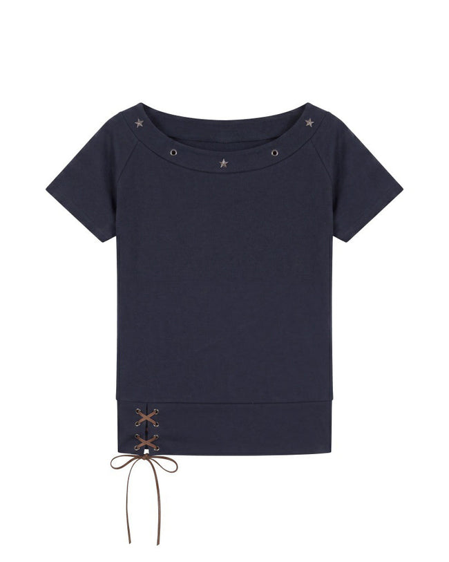 One-shoulder fitted short-sleeved top (women's) Main Image