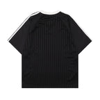 Letter print striped short sleeves