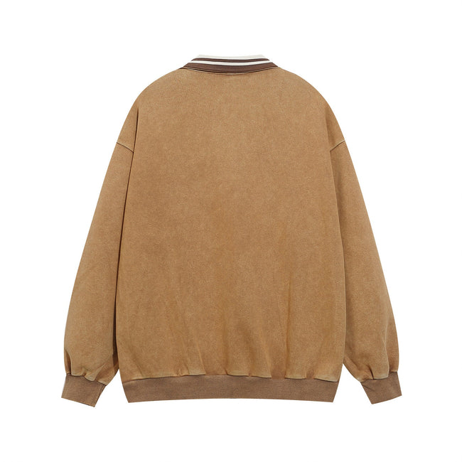 Retro distressed polo sweatshirt Main Image