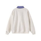 Fake two-piece polo sweatshirt