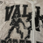 VALLEY Grey Valley Sport Division Football Graphic Zip‑Up Hoodie Unisex Oversized Jacket