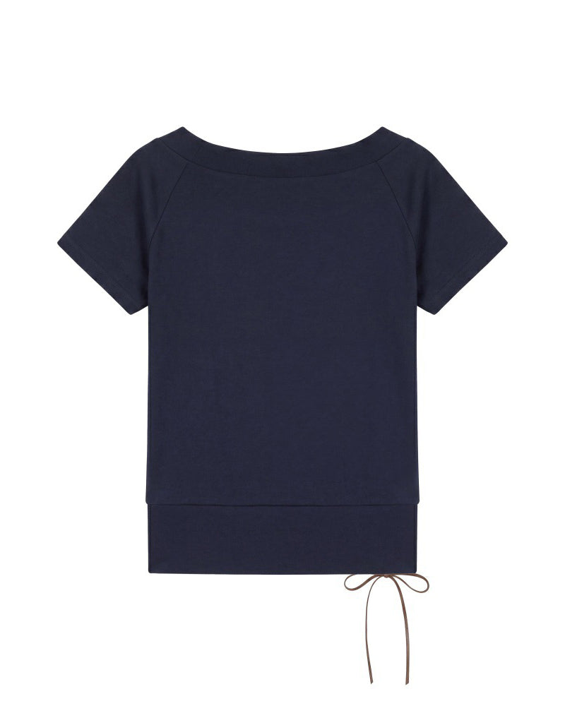 One-shoulder fitted short-sleeved top (women's)