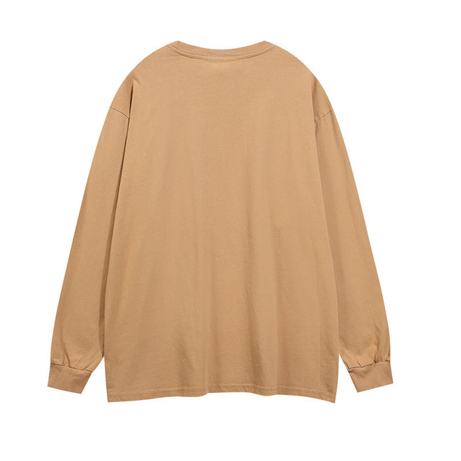 Retro distressed round neck printed sweatshirt Main Image