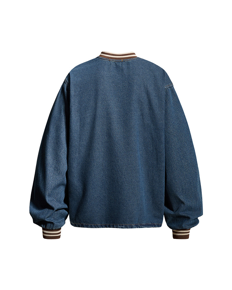 Washed denim casual long-sleeved shirt