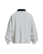 Color-blocked striped casual long-sleeved shirt