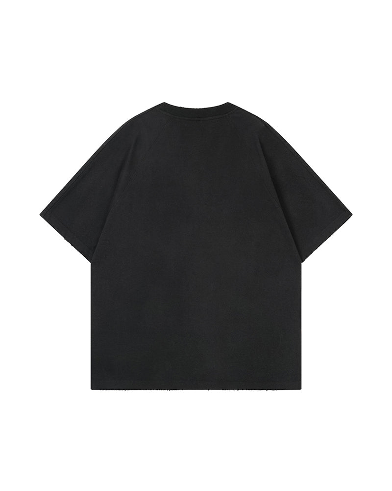 Washed letter short sleeves