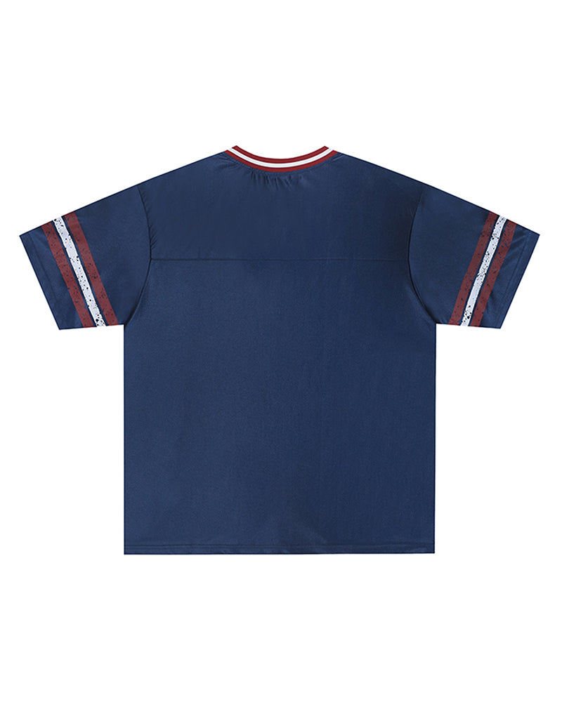 Spliced sports short sleeves