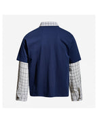 Faux two-piece loose casual long-sleeved