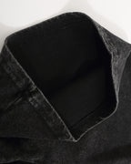 American washed distressed floral lapel short sleeves
