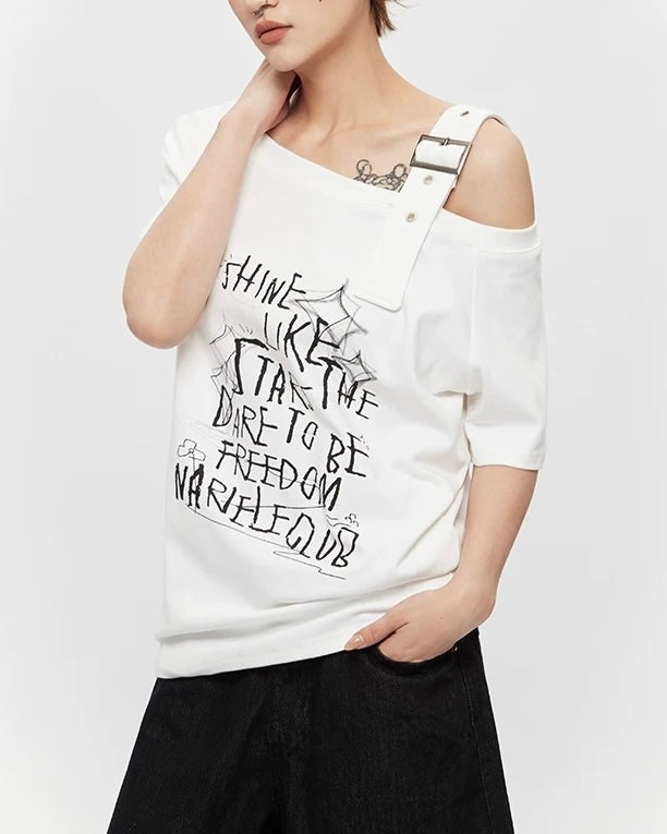 Fashion letter short sleeves