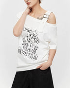 Fashion letter short sleeves
