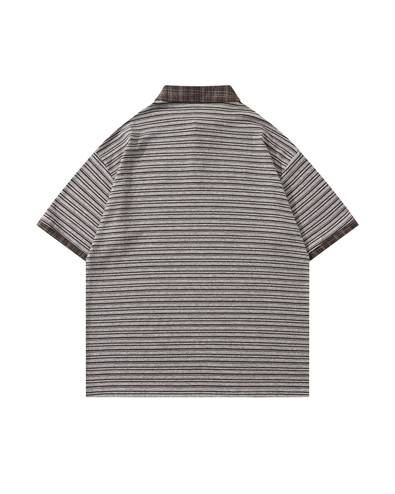 Striped short sleeves