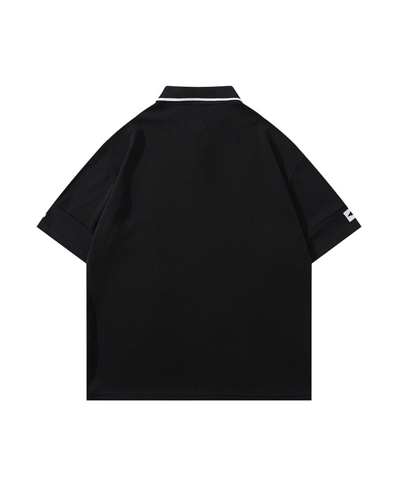 Spliced sports short sleeves