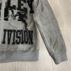 VALLEY Grey Valley Sport Division Football Graphic Zip‑Up Hoodie Unisex Oversized Jacket