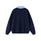 Fake two-piece polo sweatshirt
