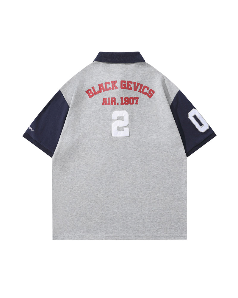 Sports style patchwork short sleeves