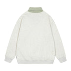 Retro fake two-piece tie sweatshirt