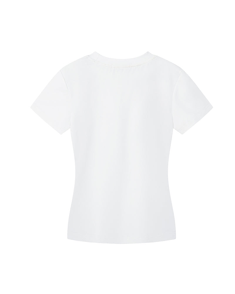 Contrast color stitching short sleeves