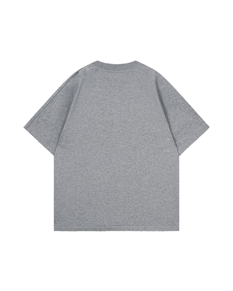 Washed letter short sleeves