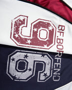 Contrast color stitching short sleeves
