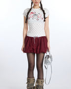Sweet polka dot short-sleeved shirt