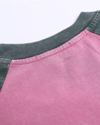 Letter print colorblock short sleeves
