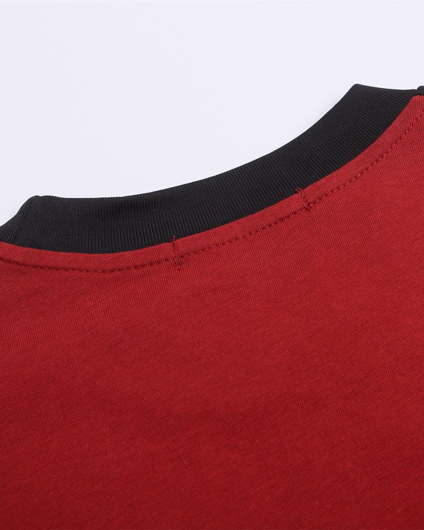 Contrast color letter print short sleeves