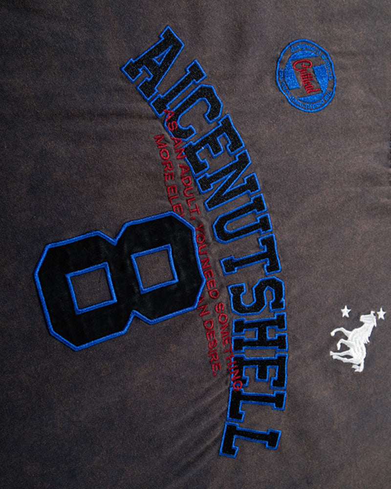 Washed distressed short-sleeved shirt