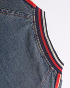 Vintage washed embroidered denim sweatshirt