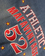 Vintage washed embroidered denim sweatshirt