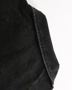 American washed distressed floral lapel short sleeves