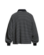 Color-blocked striped casual long-sleeved shirt