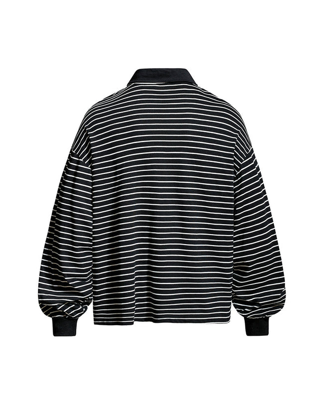 Color-blocked striped casual long-sleeved shirt Main Image