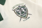 American retro embroidered contrasting short sleeves