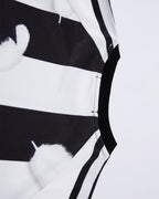 Vertical striped couple short sleeves