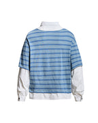 Faux two-piece polo shirt with spliced long sleeves