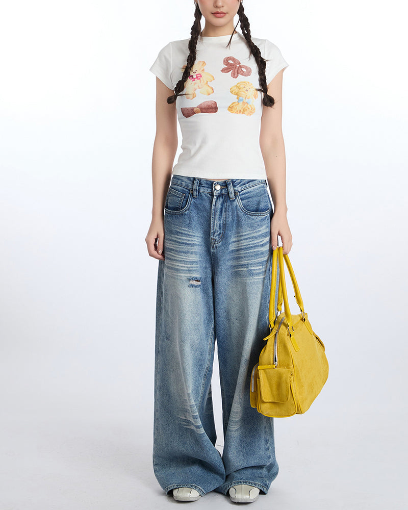 Cartoon Slim Fit Short-Sleeve