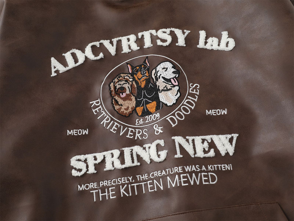 Fun puppy patent leather sweatshirt