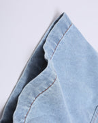Contrast color denim short sleeves