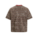 Distressed striped short-sleeved shirt