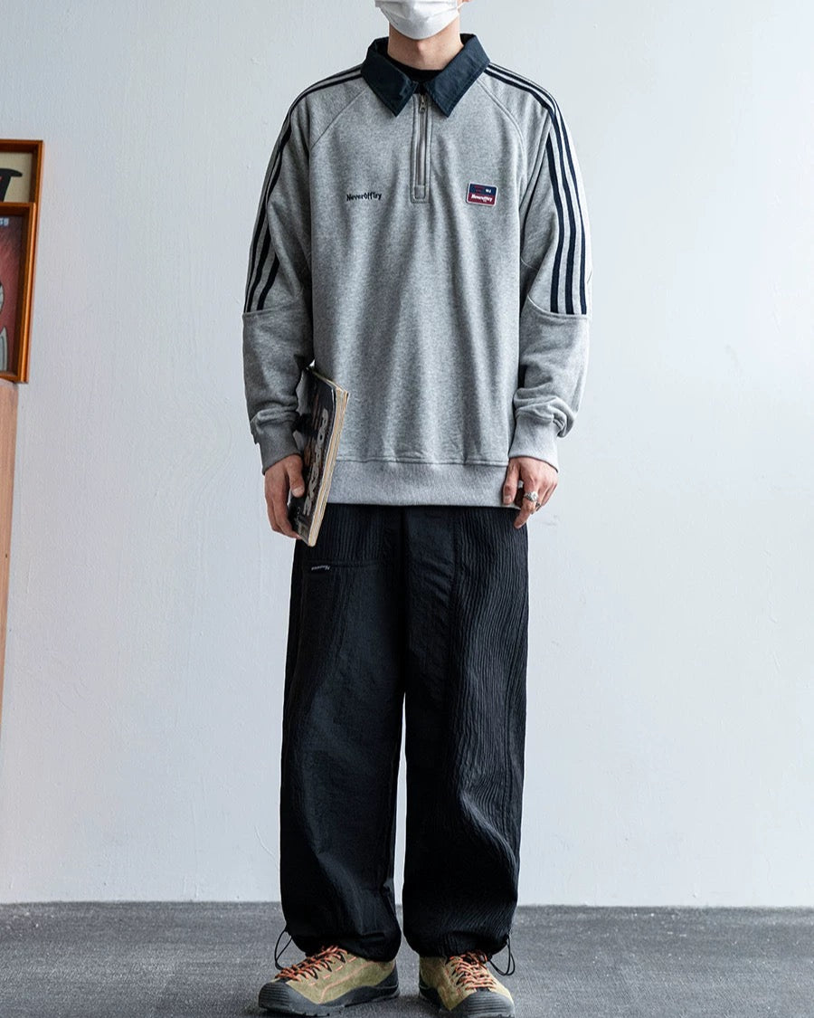 Retro Color Block Three Stripes Sweatshirt