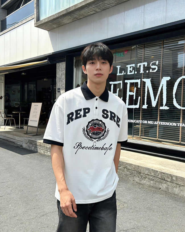 American retro hip hop embroidered letter short sleeves Hover Image