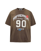 Embroidered distressed short-sleeved shirt